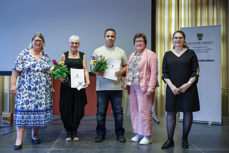 Landkreis Wittenberg: Frau Heide Pohl, Herr Abdulrazzak Alkayal  und Frau Natalia Bunduk 