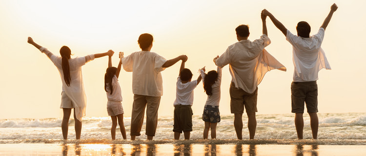 Familie am Strand