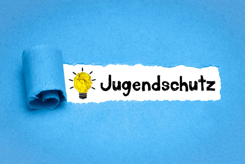 Plakat mit der Aufschrift Jugendschutz